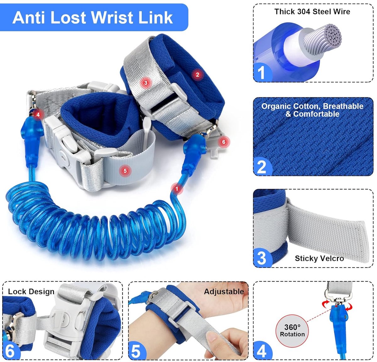 Leash - Dinosaur Backpack + 4-in-1 Leash and Adjustable Safety Wristband (Ideal Gift)