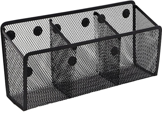 Pen Holder - Mesh Storage Basket with Extra Strong Magnets - Freezer Safe - Whiteboard - Cabinet Accessory - Office Supplies Organizer