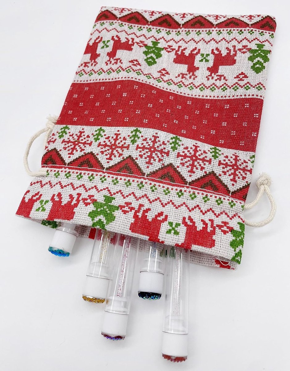 Christmas linen gift bags - 24 pieces - 13x18cm - Christmas decoration for indoors - Reusable - Christmas candy bags with drawstring - Suitable for gift bags for children's parties during the Christmas holidays