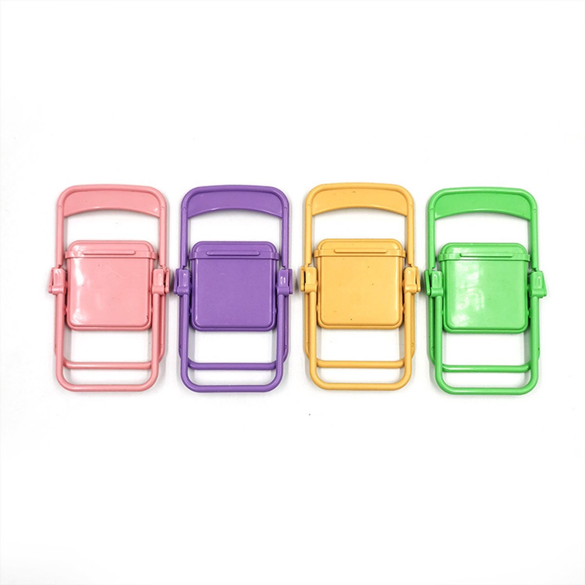 Creative Phone Holder - Foldable - Desktop - Macaron Color - Stool Stand - Ornament - Portable Lazy Stand - 5 Pieces