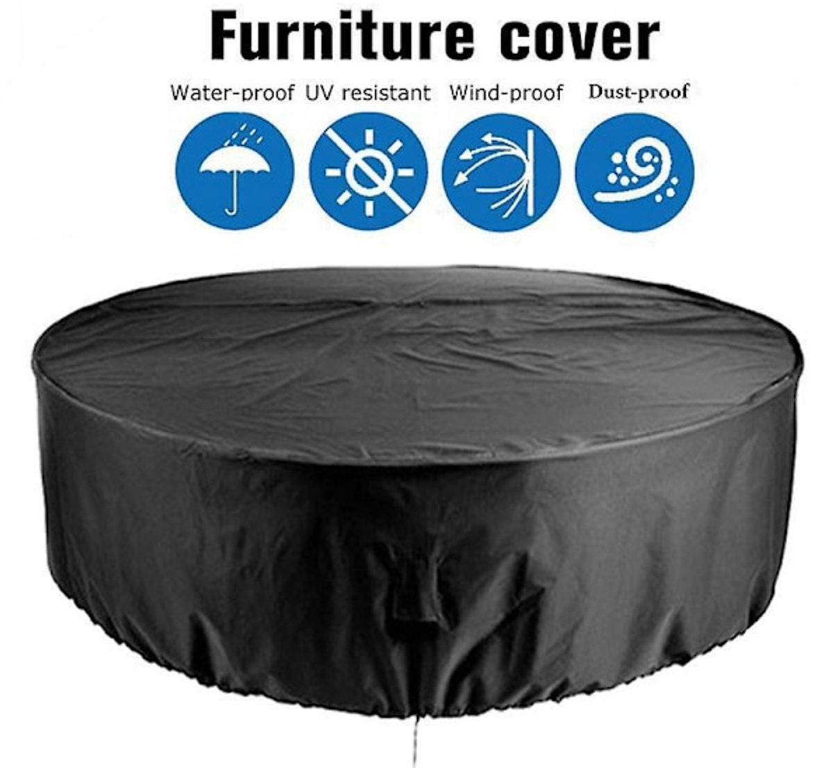 Dust Cover - Round Patio Table, Waterproof Cover - Anti-Fading Furniture Cover - (227 * 100 cm)