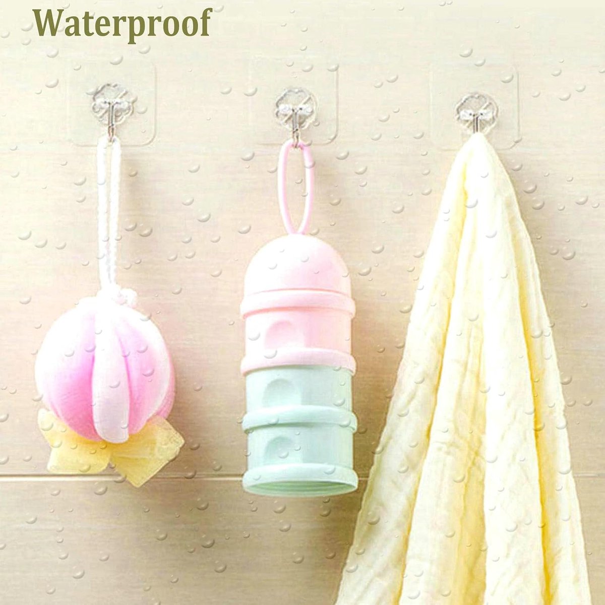 Self-adhesive hooks - transparent - waterproof - self-adhesive wall hooks - suitable for keys - bathroom, shower, outdoor, kitchen, door - practical pack of 24