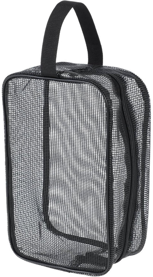 Toiletry Bag - Black Mesh Toiletry Bag - Perfect for travel, toiletry bag organizer, gym, camping
