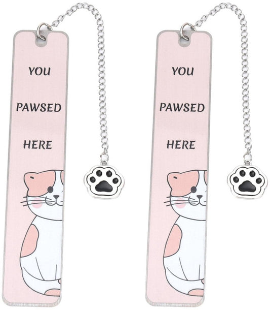 Bookmarks - Set of 2 - Cat Bookmarks - Gifts for Cat Lovers - Cute Bookmarks - Bookmark Gifts for Book Lovers - Reading Bookmarks - Gifts for Boys, Girls, Kids & Friends - Stainless Steel (Style B)