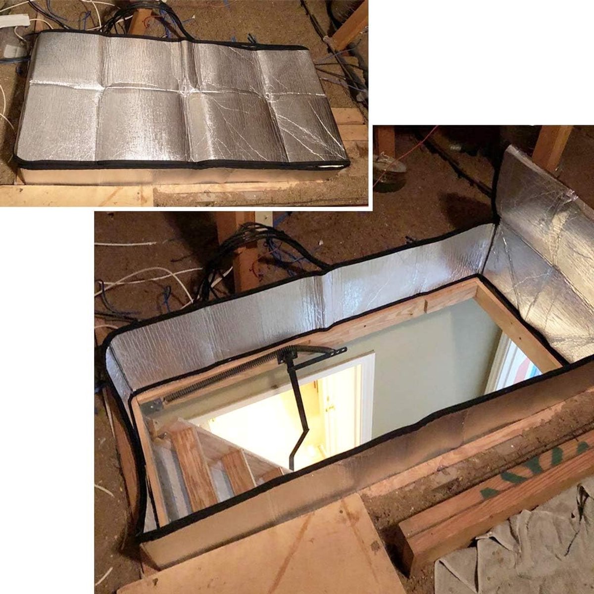 Attic Hatch Insulation Cover 63.5x138 cm - Dust Cover for Attic Hatch - Energy Saving With Zipper - For Stairs - Cool in Summer, Warm in Winter