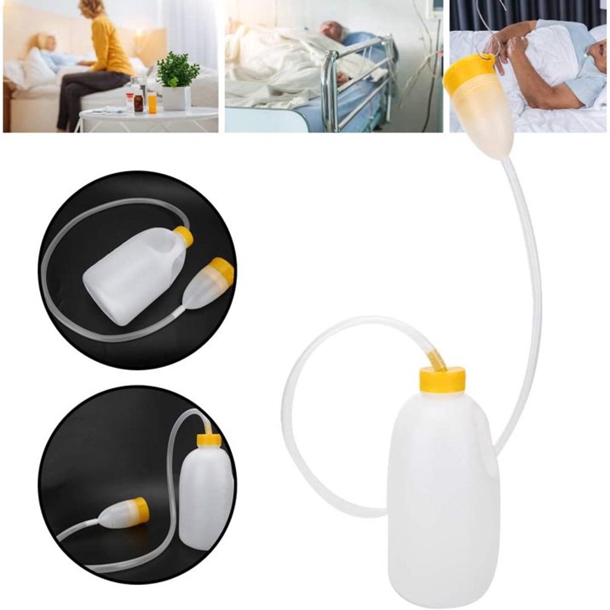 Urinal Men - Pee Bottle Men - Camping Toilet - Plastic - Urinal for Men - Anti-splash Urine Cup - Large 1700ml - Urinal Men with Lid - Reusable - For the Elderly, Hospital, Camping