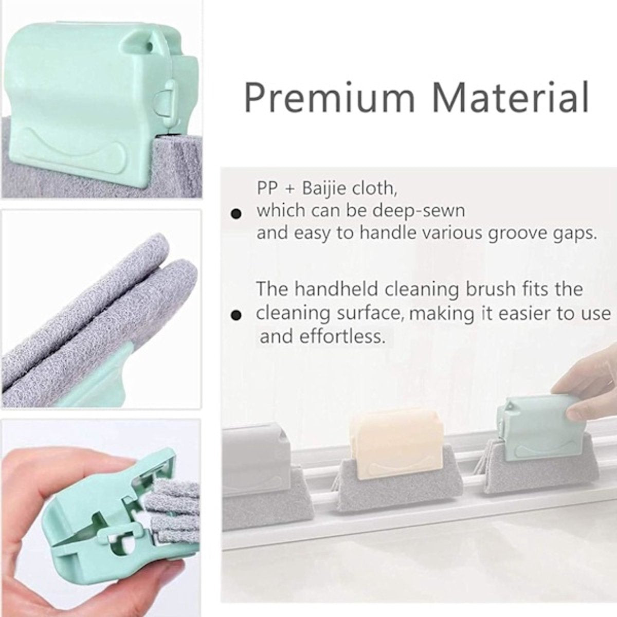 Window Cleaning Brushes - For every nook and cranny - 3-pack - Groove cleaning