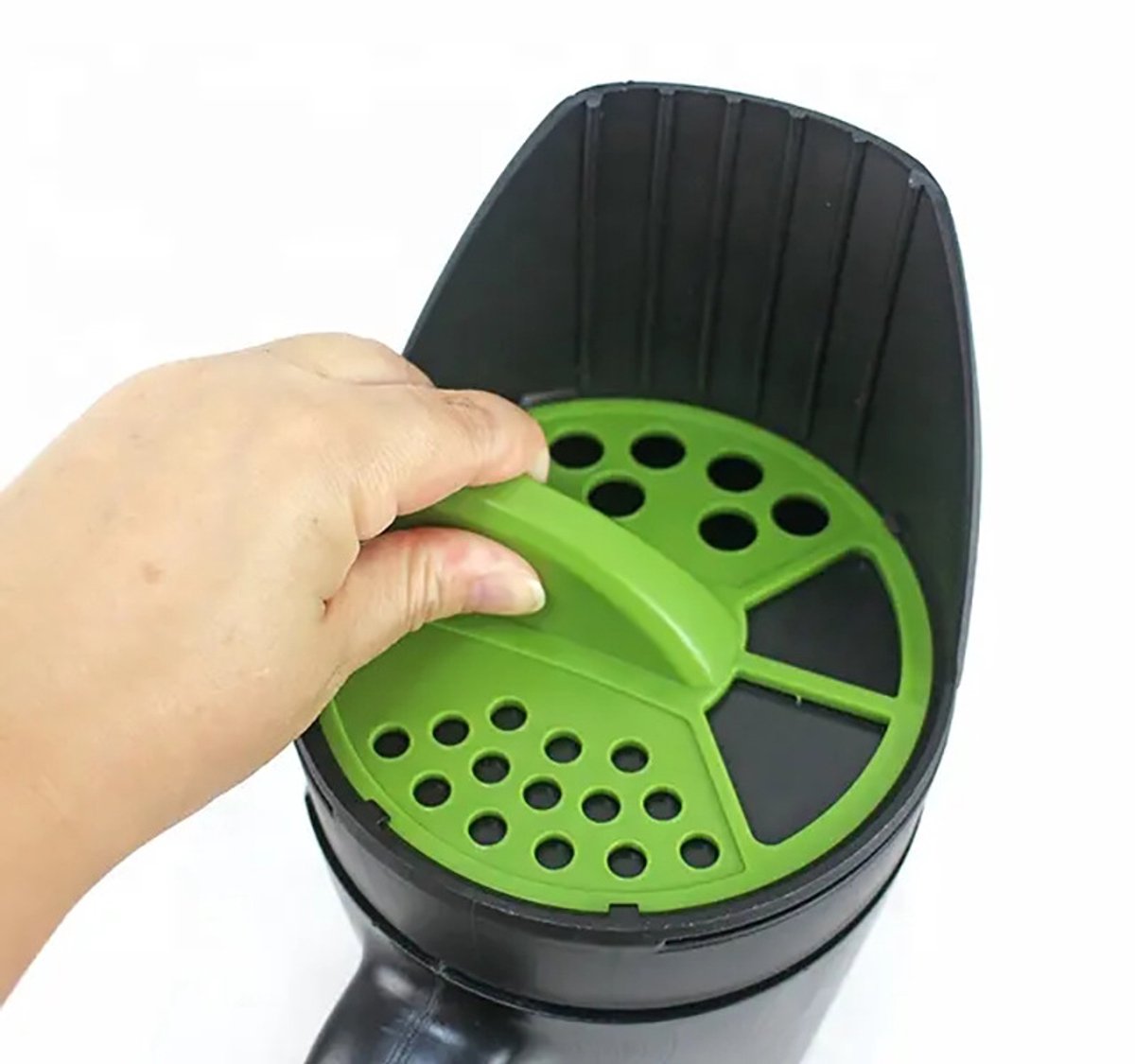 Hand spreader for seed and salt - planting machine for vegetable seeds - spreader for snow salt - adjustable outlet (3 positions) - including scoop - 2.5 liters - For lawn, garden and driveway