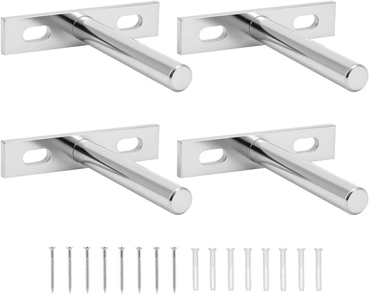 Floating Shelf Brackets - Pack of 4 - Shelf Brackets - 75mm (3 inch) Heavy-Duty Concealed Shelf Brackets - Includes Mounting Screws - For supporting wall display cases and furniture shelves