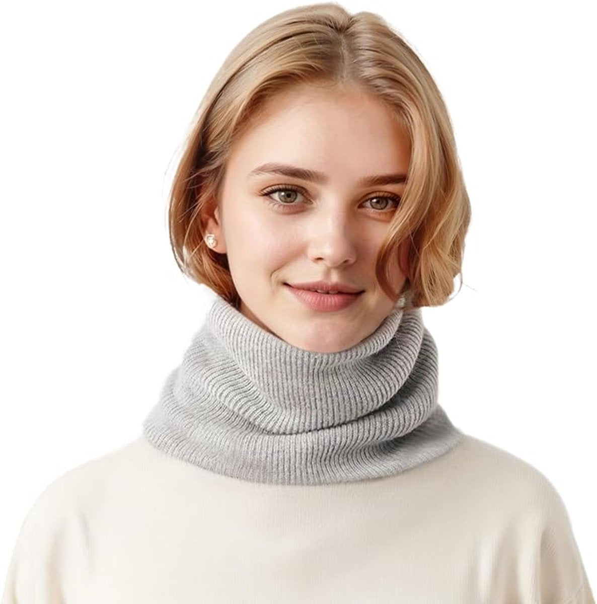 Women's Scarves (2-pack) - Neck Warmer - Winter Scarves for Women - Fleece Neck Warmer - Unisex Winter Neck Warmer - Suitable for Motorcycling, Skiing, Cycling, etc. - Gray, Pink