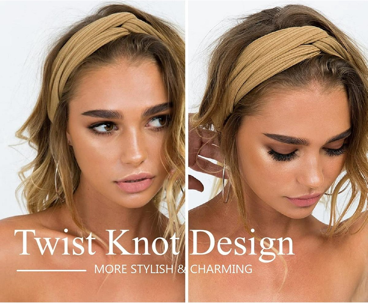 Hairbands - Set of 8 - Women's Hairbands - Twisted Elastic Hairbands - Plain Hairbands - Hair Accessories - Suitable for Girls, Sports and Yoga