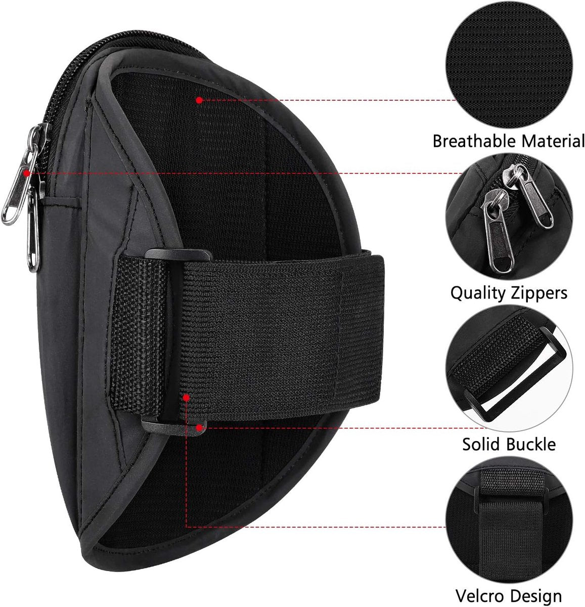 Sports Bag - Running Armband - Phone Holder for Running - Reflective Sports Accessories - With Adjustable Shoulder Strap - Suitable for Running, Camping and Hiking (Blue)