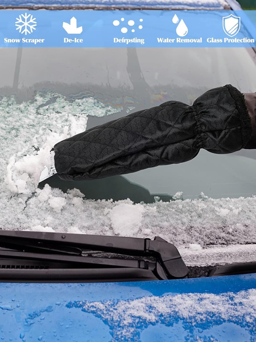 Snow Removal Tools - Snow Shovel - Windshield Ice Scraper - Antifreeze Gloves for Easily Removing Frost and Ice from the Windshield - Snow Scraper - Ultra-Light Tool for Defrosting Car Windows