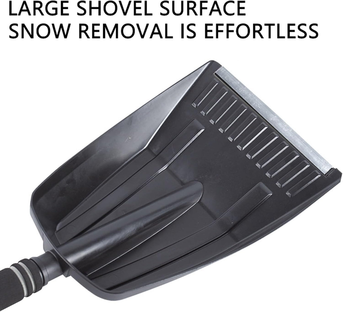 Folding Snow Shovel - Large Capacity | Lightweight & Portable - Wide Snow Clearing Range with Ergonomic D-Shaped Handle and Aluminum Blade - Snow Shovel for Outdoor, Car, Garden, Camping, Driveway（Blue）