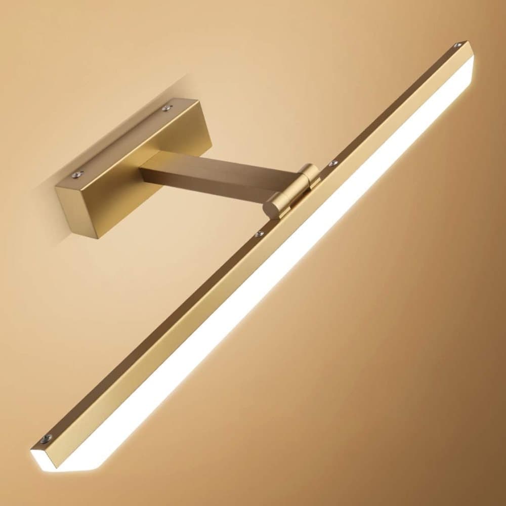 Wall light LED for mirror, adjustable wall light 40-50 cm for bathroom, wardrobe and toilet(gold)
