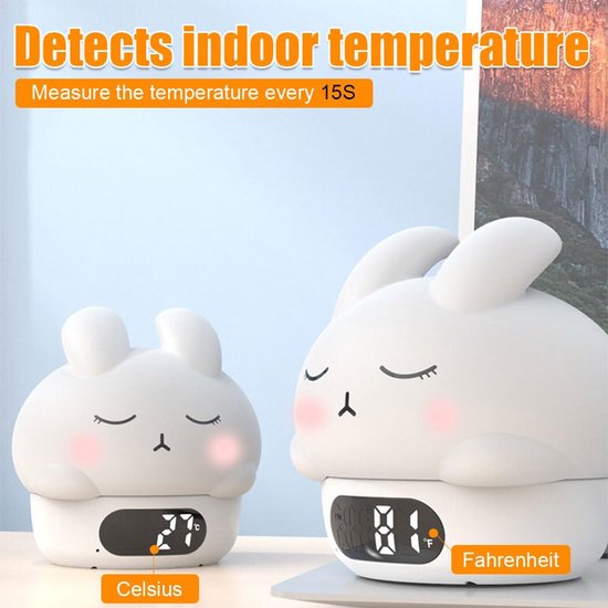 Children's night light - table lamp for bedroom - cute rabbit shape - cartoon bedside lamp - baby night light (pink)
