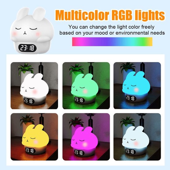 Children's night light - table lamp for bedroom - cute rabbit shape - cartoon bedside lamp - baby night light (pink)
