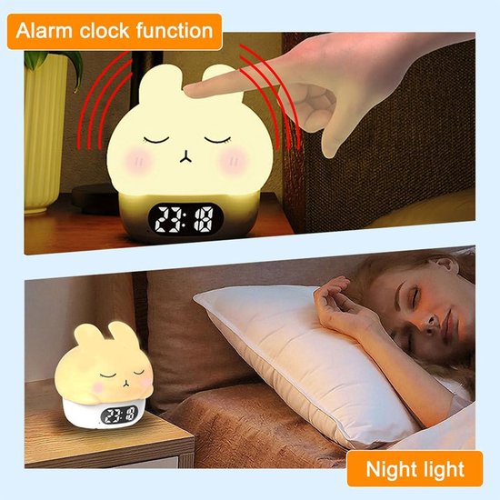 Children's night light - table lamp for bedroom - cute rabbit shape - cartoon bedside lamp - baby night light (pink)