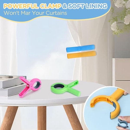 Large Clothes Pegs - 8-Pack Towel Clips - Suitable for Sunbeds, Swimming Pools and Cruise Ships