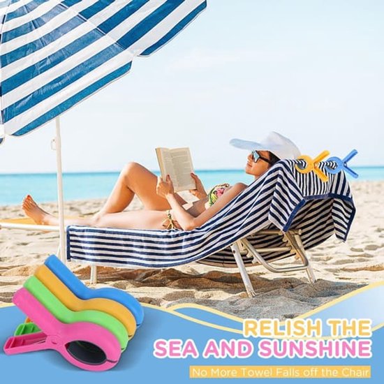 Large Clothes Pegs - 8-Pack Towel Clips - Suitable for Sunbeds, Swimming Pools and Cruise Ships