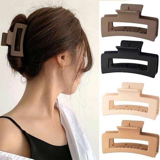 Thick Hair Clips - Large Hair Clips - Rectangular Thick Hair Clips - Non-Slip Thick Hair Clips for Adults - For Girls with Thick Hair - 8 Pieces