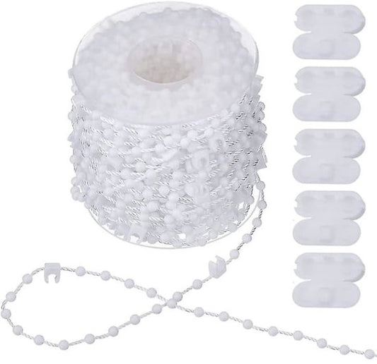 20m Blind Chain - Vertical Blind Mounts and 5 Chain Connectors - Vertical Blind Bottom Chain - Suitable for 89mm Blind Slats