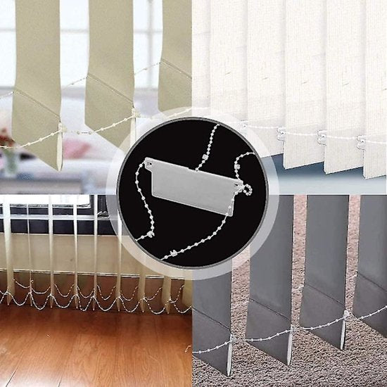 20m Blind Chain - Vertical Blind Mounts and 5 Chain Connectors - Vertical Blind Bottom Chain - Suitable for 89mm Blind Slats