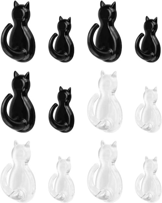 Traceless Self-Adhesive Hooks - Self-Adhesive Wardrobe Hooks - Wall Stickers - 12 Pieces - Bedroom - Behind the Door - Keychain