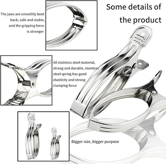 Clothes pegs - Open windproof clips - Clothes pegs - Sock racks - Quilt drying clips - 8 pieces
