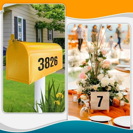Letterbox stickers - Stickers - Number stickers - Self-adhesive labels - Waterproof door stickers - Suitable for windows, doors, cars and trucks (black) 6 sheets 4 inch