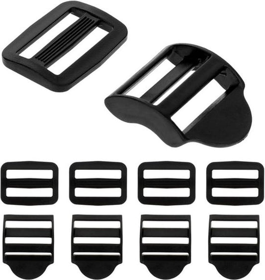 Replacement Backpack Buckles - Set of 5 - Replacement Backpack Buckles - Adjustable - Black Slide Buckles for Backpacks