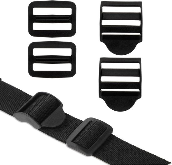 Replacement Backpack Buckles - Set of 5 - Replacement Backpack Buckles - Adjustable - Black Slide Buckles for Backpacks