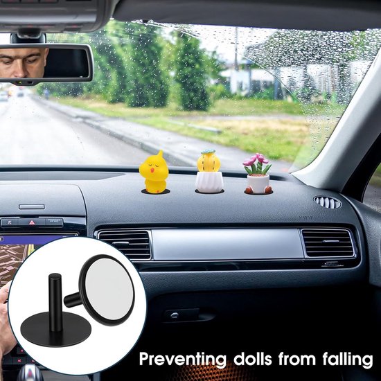 20-Piece Rubber Duck Holder - Black Car Duck Holder - Car with Self-Adhesive Duck Pads for Dashboard Display Duck Accessories (Rubber Duck Not Included)