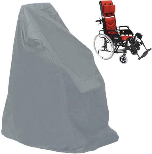Waterproof Wheelchair Cover - Oxford Fabric Wheelchair Cover, Mobile Vehicle Cover, Wheelchair Storage Protector - UV Protection, Dust Protection, Outdoor Rain Cover - Gray - 115x75x130cm