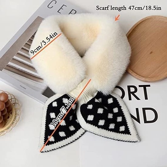 Warm scarf for autumn and winter - Soft and comfortable women's scarf with dotted pattern - Fashionable and versatile winter scarf for everyday use（Black）