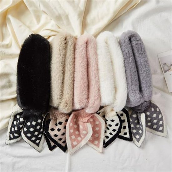 Warm scarf for autumn and winter - Soft and comfortable women's scarf with dotted pattern - Fashionable and versatile winter scarf for everyday use（Black）