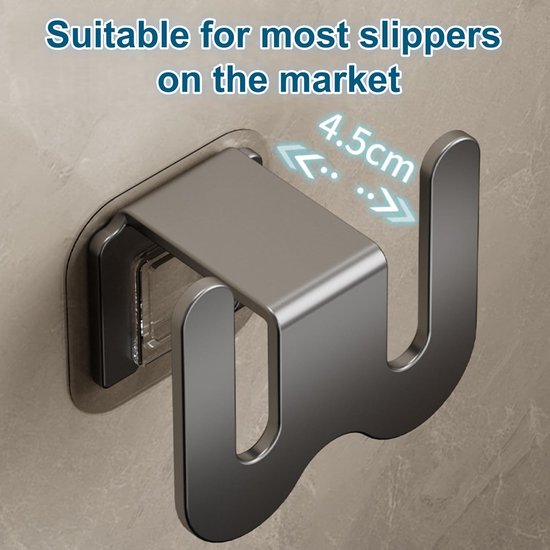 Set of 2 Self-Adhesive Shoe Racks - Space-Saving Storage Shelves - Suitable for bathrooms, bedrooms and RVs; perfect for storing slippers and sneakers（Grey）