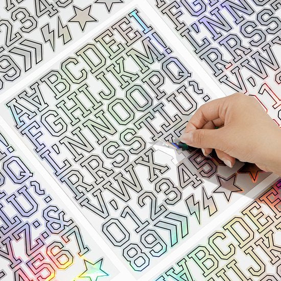 Letter stickers - 10-sheet vinyl letter stickers - 1.5-inch self-adhesive alphabet and number stickers - waterproof - suitable for mailboxes, windows, doors, cars, boats, house numbers (Style B)