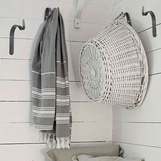 Hanging hooks - Set of 4 - Wall mounting - Suitable for bird feeders - Black - Suitable for indoor and outdoor use