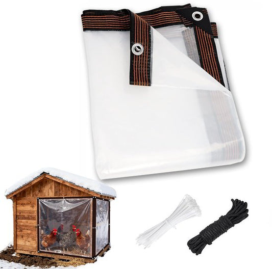 Transparent tarpaulin with eyelets, transparent tarpaulin for outdoor use, waterproof film, woven tarpaulin, canvas, awning, durable, weatherproof, multifunctional tarpaulin 3 x 3m