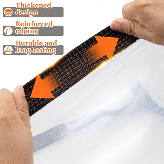 Transparent tarpaulin with eyelets, transparent tarpaulin for outdoor use, waterproof film, woven tarpaulin, canvas, awning, durable, weatherproof, multifunctional tarpaulin 3 x 3m