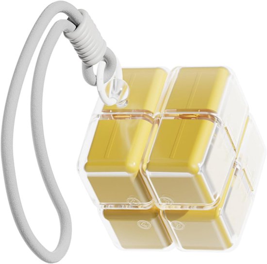 Medicine box - 7-day medicine box - Weekly pill box - Portable pill box for travel - Easy to open - 8 compartments - For storing vitamins and medicines - Yellow