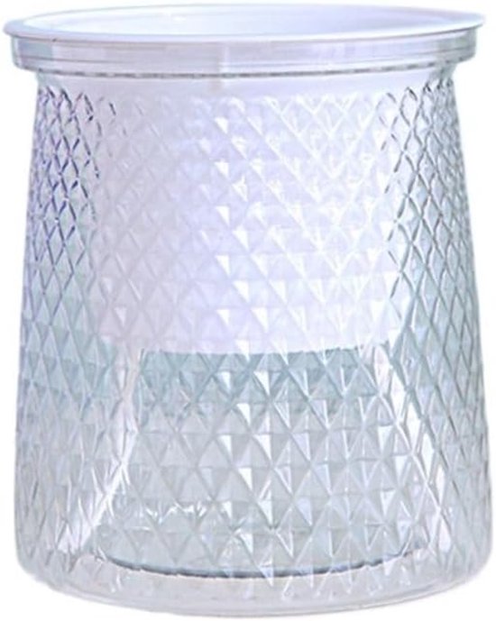 Flower pots - Plastic flower pots - sustainable garden supplies - hydroponic flower pots - visible water level - With absorbent cotton rope - Ø 10 x H 12 cm - Transparent