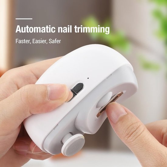 3-in-1 Electric Nail Clipper with LED Polishing Function – Safe Nail Cutting and Care for Seniors and Adults（Pink）