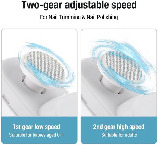 3-in-1 Electric Nail Clipper with LED Polishing Function – Safe Nail Cutting and Care for Seniors and Adults（White）