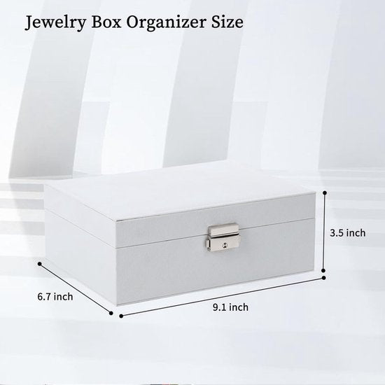 2-Tier Jewelry Box - With Removable Drawer & Lock - Large Storage Capacity for All Jewelry - Green