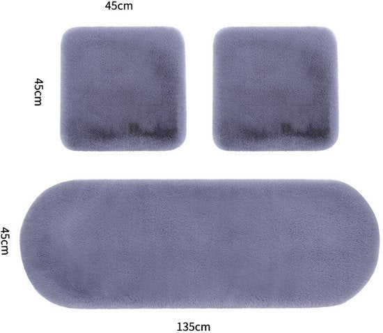 Plush Car Seat Cover - Soft, Warm and Fluffy Faux Rabbit Fur Seat Covers - Front and Back Seat Protectors - Non-Slip Mat - Universal (White, 3-Pack)