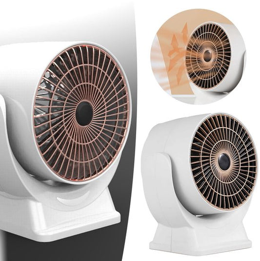 Portable camping heater - Energy efficient - Fast hot air heating for home - Office - Home - Small table heater - White