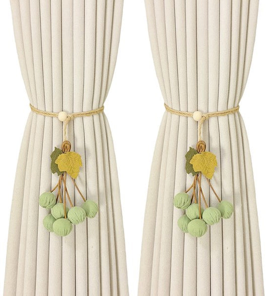 Curtain Ties - Hanging Ball Ties - Ball Tie Cords - Simple Hooks - Creative Curtain Buckle Decorations - Complete Set - 2 Pieces