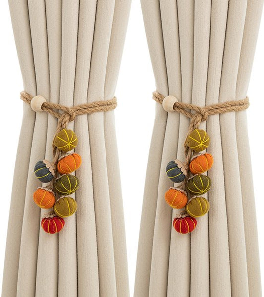 Curtain Bows - Cute Cartoon Pumpkin Curtain Bows - Christmas and Halloween Curtain Hooks